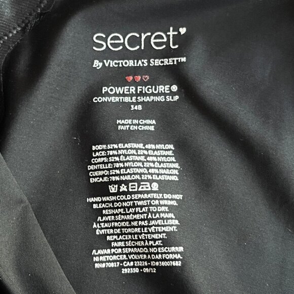 Secret by‎ Victoria’s Secret Power Figure Convertible Shaping Slip Black 34B - Picture 11 of 14